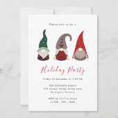 キュートレッド&グリーンクリスマス格言ホリデーパーティー 招待状 (正面)