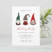 キュートレッド&グリーンクリスマス格言ホリデーパーティー 招待状 (スタンド正面)