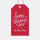 キュートレッド&ピンクハートハッピーバレンタインデー ギフトタグ (正面)