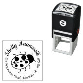 キュートレディバグ差出人住所スタンプラウンドカスタム セルフインキングスタンプ (インサイチュ)
