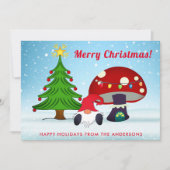 キュートレディフォークリスマス格言ホリデーカード シーズンカード (正面)