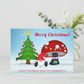 キュートレディフォークリスマス格言ホリデーカード シーズンカード (スタンド正面)