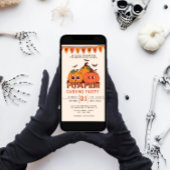 キュートレトロカボチャハローウィンパーティ 招待状