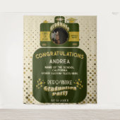 キュートレトロカメラアートドット 卒業写真バックドロップ タペストリー (正面)