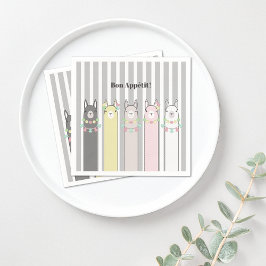 キュートレトロカラフルラマカスタムス紙 スタンダードカクテルナプキン