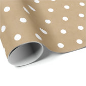 キュートレトロシンプルホワイト水玉模様オンフークラフト ラッピングペーパー (ロールコーナー)