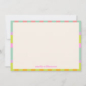 キュートレトロジオメトリチェックパステルパーソナライズされた サンキューカード (正面)