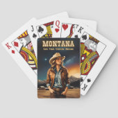キュートレトロスタイルナイトスカイモンタナ女性のカーボーイ トランプ (裏面)
