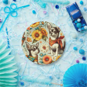 キュートレトロチワワイラストレーション ペーパープレート (パーティー)