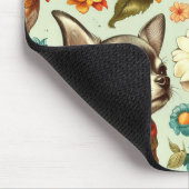 キュートレトロチワワイラストレーション マウスパッド (コーナー)