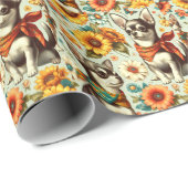 キュートレトロチワワイラストレーション ラッピングペーパー (ロールコーナー)