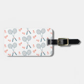 キュートレトロバドミントンバーディラケットカスタム ラゲッジタグ (正面横)