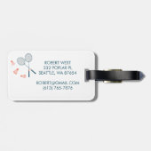 キュートレトロバドミントンバーディラケットカスタム ラゲッジタグ (裏面横)