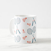 キュートレトロバドミントンバーディラケットシュトルコック コーヒーマグカップ (正面左)