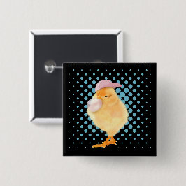 キュートレトロビベスチ吹ックズバブルグムブラック 缶バッジ