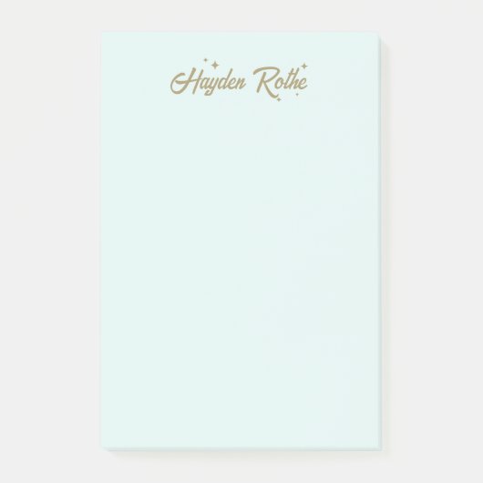 キュートレトロフォント&スターズパステルブルー ポストイット (正面)