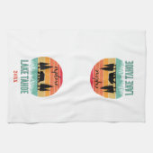 キュートレトロマウンテンレイクタホお土産 キッチンタオル (横)