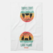 キュートレトロマウンテンレイクタホお土産 キッチンタオル (縦)