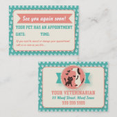 キュートレトロ獣医アポイントメントカード 予約カード (正面/裏面)