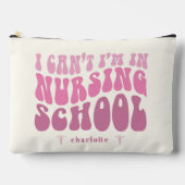 キュートレトロ登録ナース卒業ギフトカスタム アクセサリーポーチ (正面)