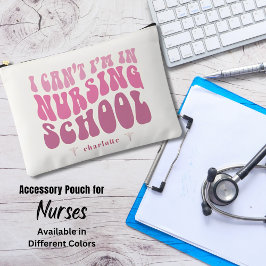 キュートレトロ登録ナース卒業ギフトカスタム アクセサリーポーチ