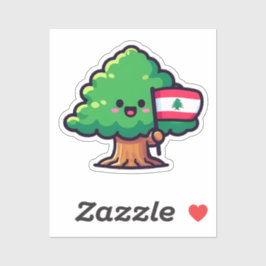 キュートレバノンシダーツリーホールディングフラッグレバノン シール