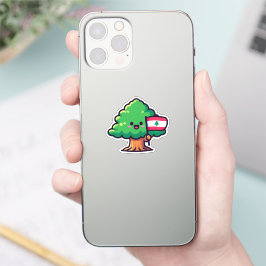 キュートレバノンシダーツリーホールディングフラッグレバノン シール
