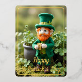 キュートレプレシャンサンパトリックのデイフォイルホリデーカード 箔シーズンカード (正面)