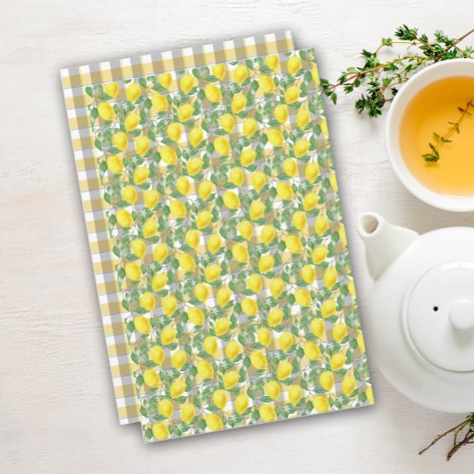 キュートレモンイエローグレーバッファロープレイド