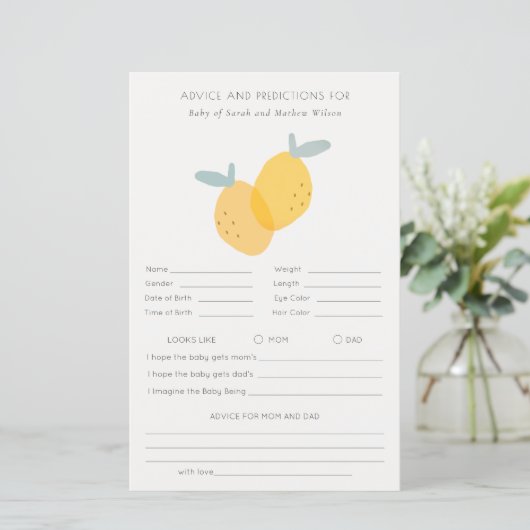 キュートレモンシトラス赤ちゃんシャワーアドバイス予測 (スタンド正面)