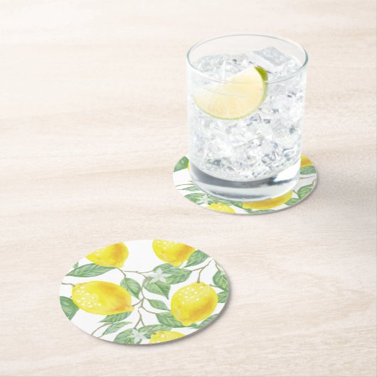 キュートレモンズ葉ズ紙コースター ラウンドペーパーコースター (インサイチュ)