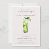 キュートレモンドリンクミントグリーングランドオープニング招待状 サンキューカード (正面)