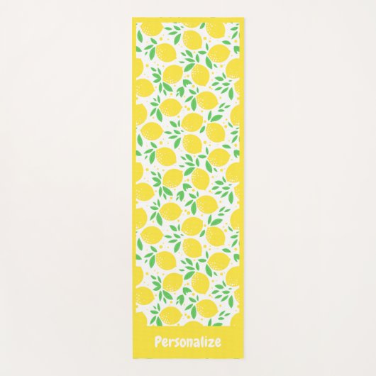 キュートレモンパターンフルーツオーチャードゼンヨガナマステ ヨガマット (正面)