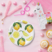 キュートレモンパターン紙プレート ペーパープレート (パーティー)