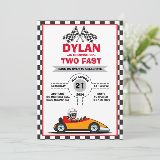 キュートレーサー誕生日招待状 招待状 (スタンド正面)