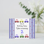 キュートレーシングカー誕生日招待状 招待状 (スタンド正面)