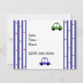 キュートレーシングカー誕生日招待状 招待状 (裏面)