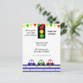 キュートレーシングカー誕生日招待状 招待状 (スタンド正面)