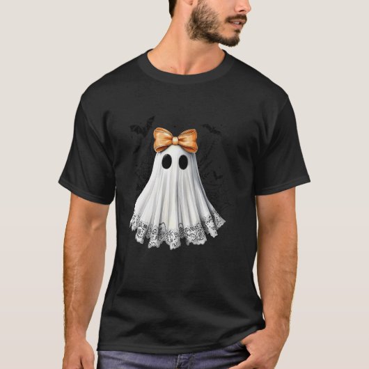 キュートレース幽霊コケットボウ幽霊ハロウィー不気味 Tシャツ (正面)