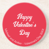 キュートロマンチックハッピーバレンタインデーレッドカスタム コースター (正面)