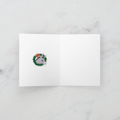 キュートロンドンキークリスマスリース折り畳みホリデーカード シーズンカード (内部)