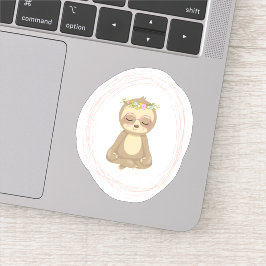 キュートロータスヨガスロートアートイラストレーション シール