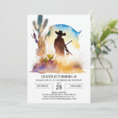 キュートワイルドウエストカウボーイ誕生日 招待状 (スタンド正面)