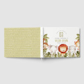 キュートワイルドトロピカルサファリアニマルズ子供の誕生日 ゲストブック (全面)