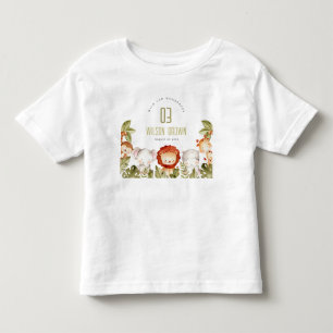 キュートワイルドトロピカルサファリアニマルズ子供の誕生日 トドラーTシャツ