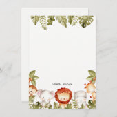キュートワイルドトロピカルサファリアニマルズ子供の誕生日 ノートカード (正面/裏面)