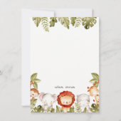 キュートワイルドトロピカルサファリアニマルズ子供の誕生日 ノートカード (正面)