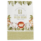 キュートワイルドトロピカルサファリアニマルズ子供の誕生日 ミディアムペーパーバッグ (正面)