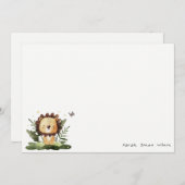 キュートワイルドトロピカルジャングルアニマルライオン誕生日 ノートカード (正面/裏面)