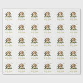 キュートワイルドトロピカルジャングルアニマルライオン誕生日 ラッピングペーパー (フラット)